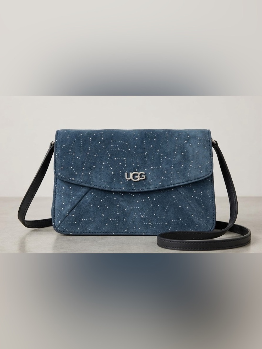 UGG Janey II Blue speckled Suede crossbody bag